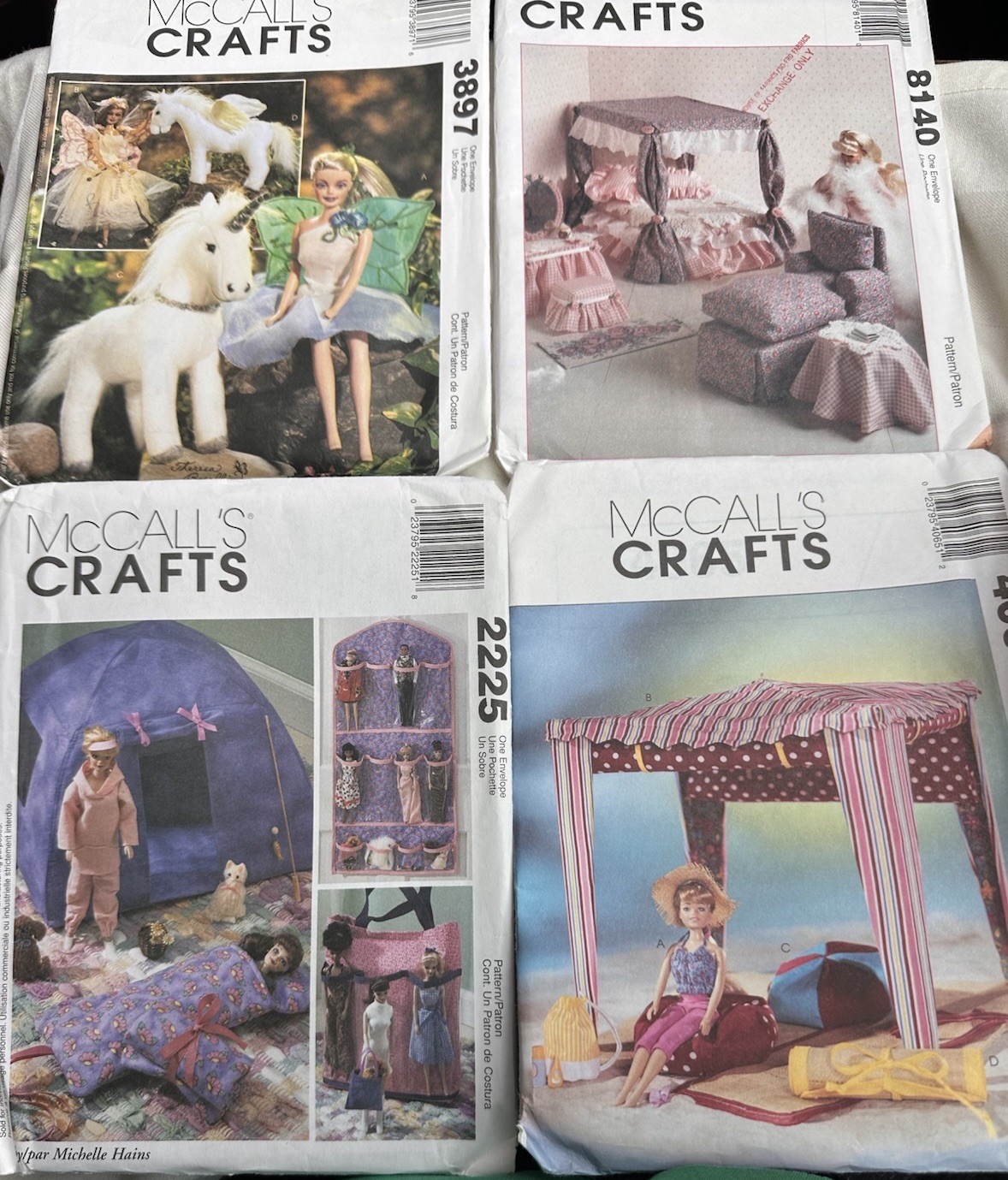 McCall’s Crafts Doll Patterns Lot 4065 8140 2225 3897 Uncut