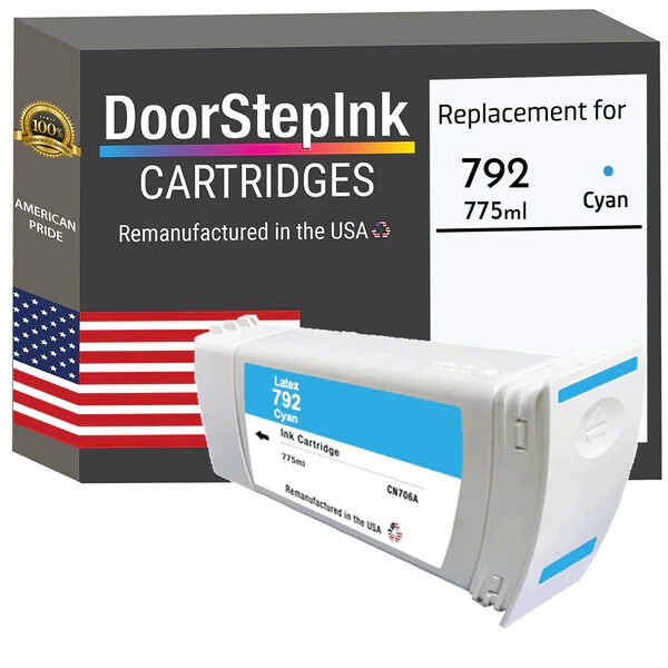 DoorStepInk Compatible Ink Cartridge for HP 792 775mL(CN706A) Cyan-USA