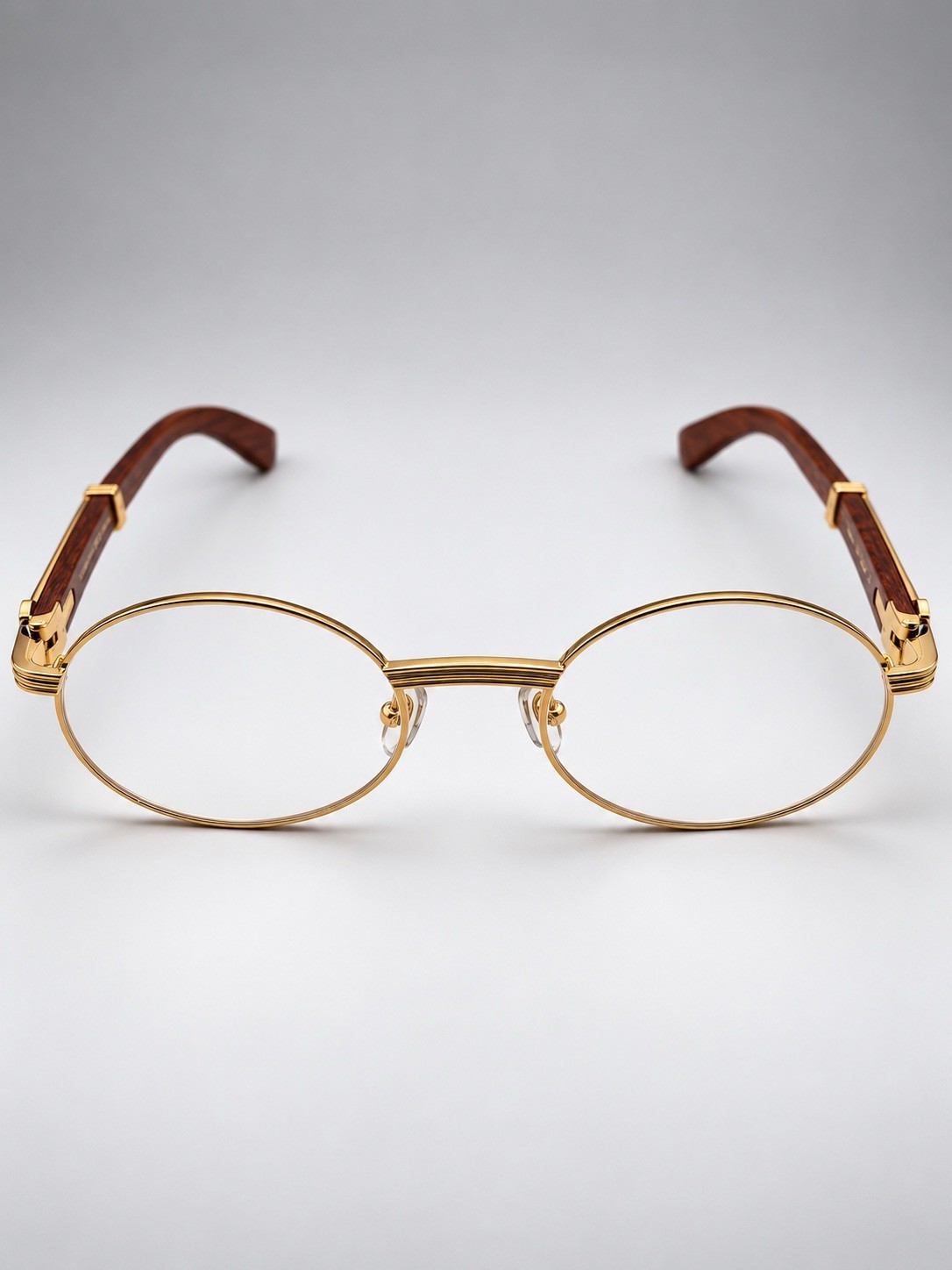 Cartier Première De Cartier Vintage Sunglasses Clear Lens Gold Frame Wood Temple Cartier Première De Cartier Vintage Sunglasses Clear Lens Gold Frame Wood Temple