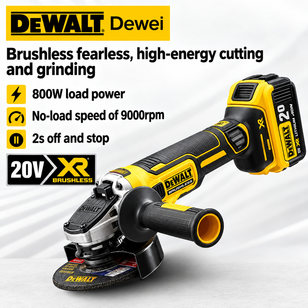 DEWALT DCG405 125mm flat head angle grinder bare machine tool cutting machine 1
