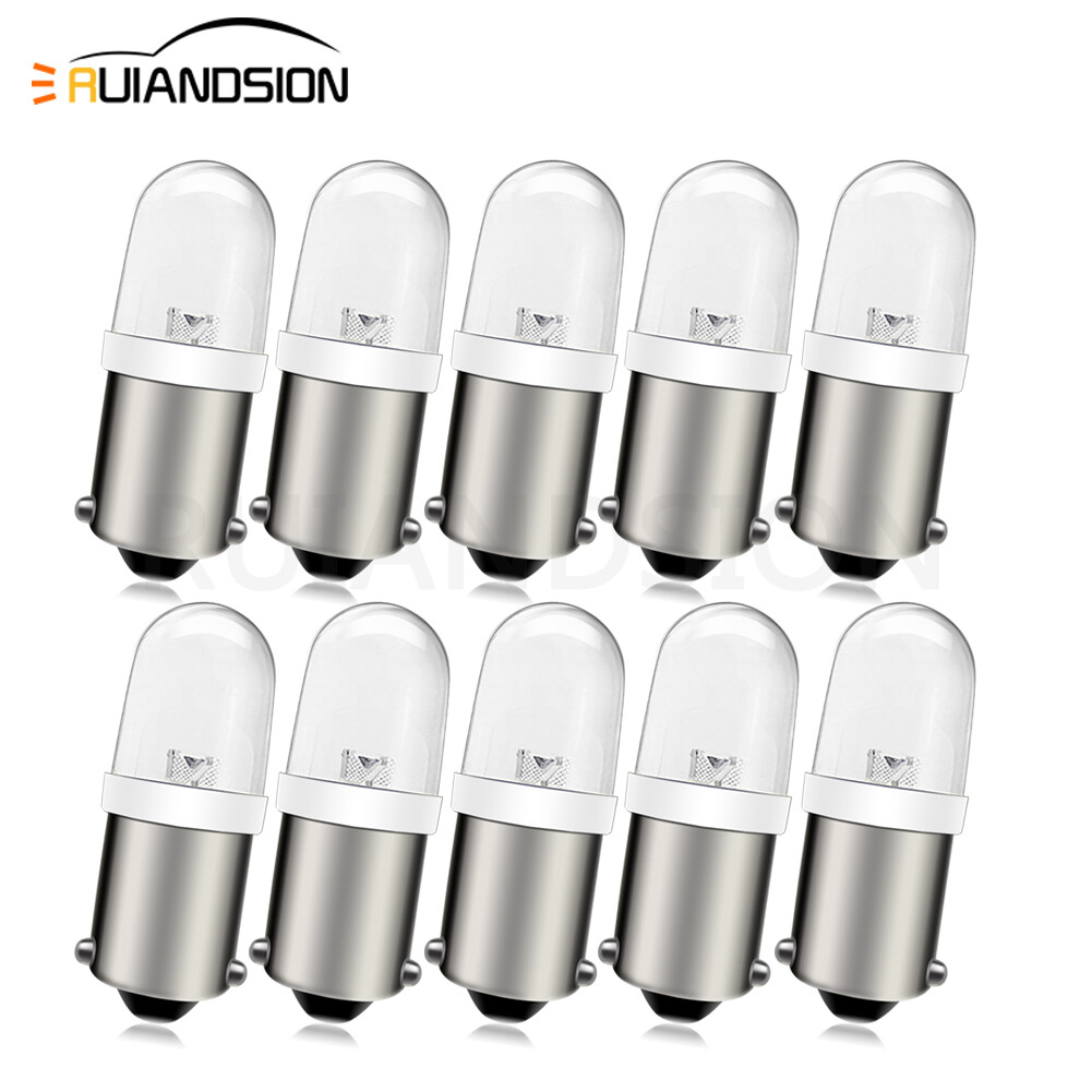 10pcs Miniature Bayonet 9mm BA9S LED Bulb BA9 Indicator Pilot Light 120V White
