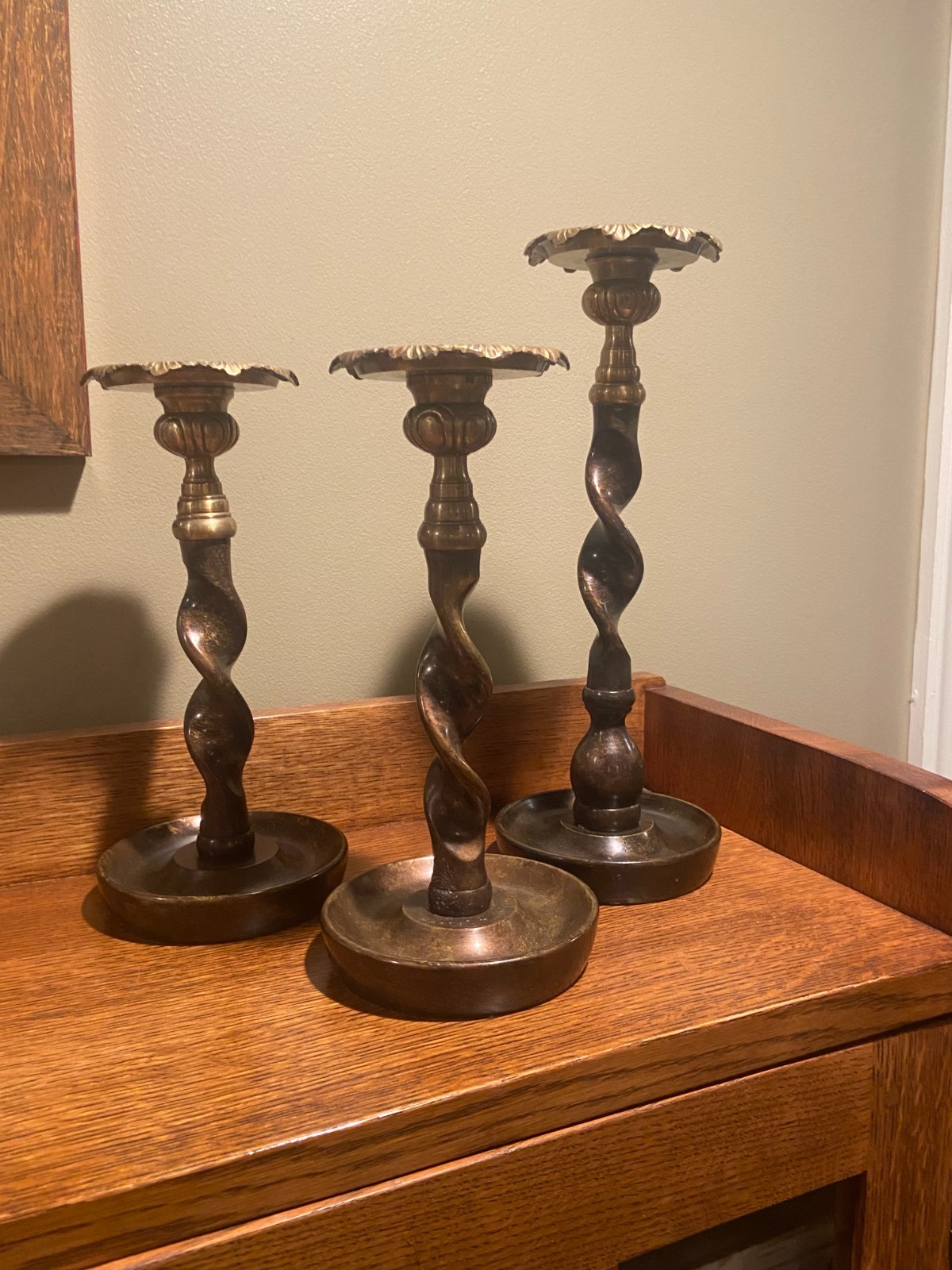 Southern Living Set of 3 Candlesticks Barley Twist Southern Living Set of 3 Candlesticks Barley Twist