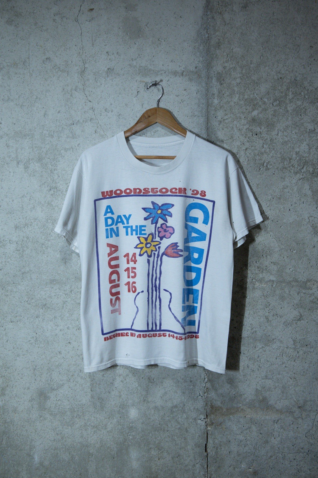 Vintage 1998 Woodstock A Day In The Garden Festival Tee Bethel NY Joni Mitchell