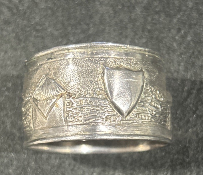 Figural Repousse Napkin Ring Indian Colonial Sterling Silver 1900