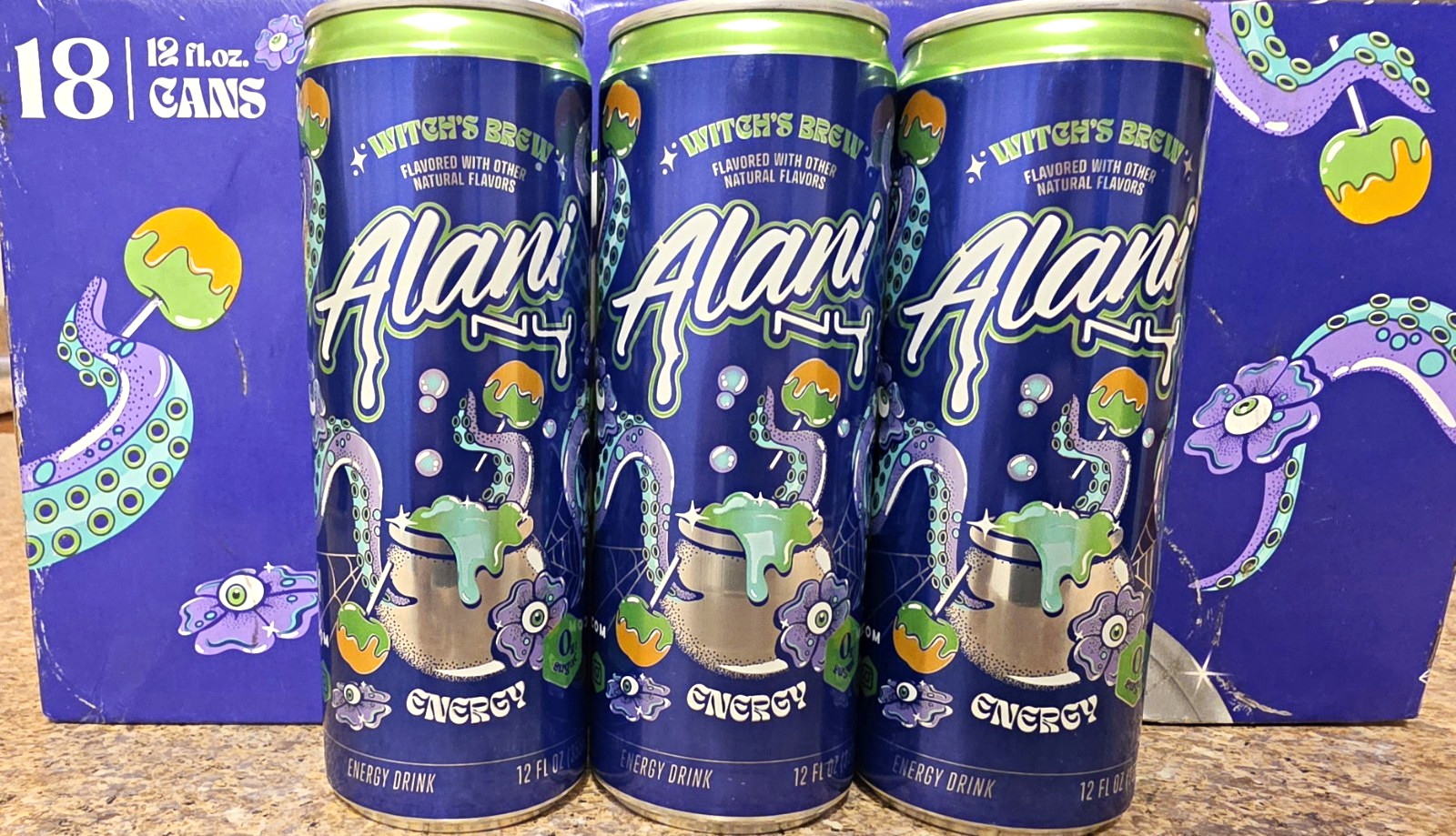 Alani Nu Witch\'s Brew Energy Drink Caffeinated Sugar Free Kosher 18x12oz Alani Nu Witch\'s Brew Energy Drink Caffeinated Sugar Free Kosher 18x12oz