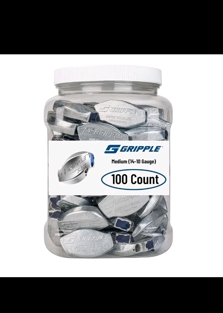 GRIPPLE Medium Gripple 14-10ga. 100ct. Jug greenhouses fence tensioning GRIPPLE Medium Gripple 14-10ga. 100ct. Jug greenhouses fence tensioning