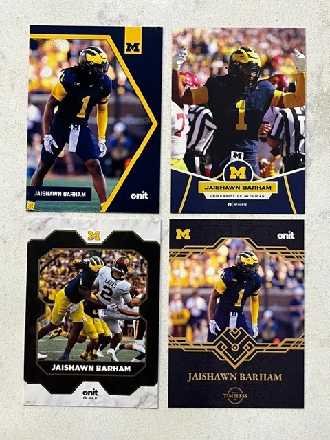 (4x) JAISHAWN BARHAM Michigan cards 2024-2025 Cowboys rookie ALL DIFFERENT