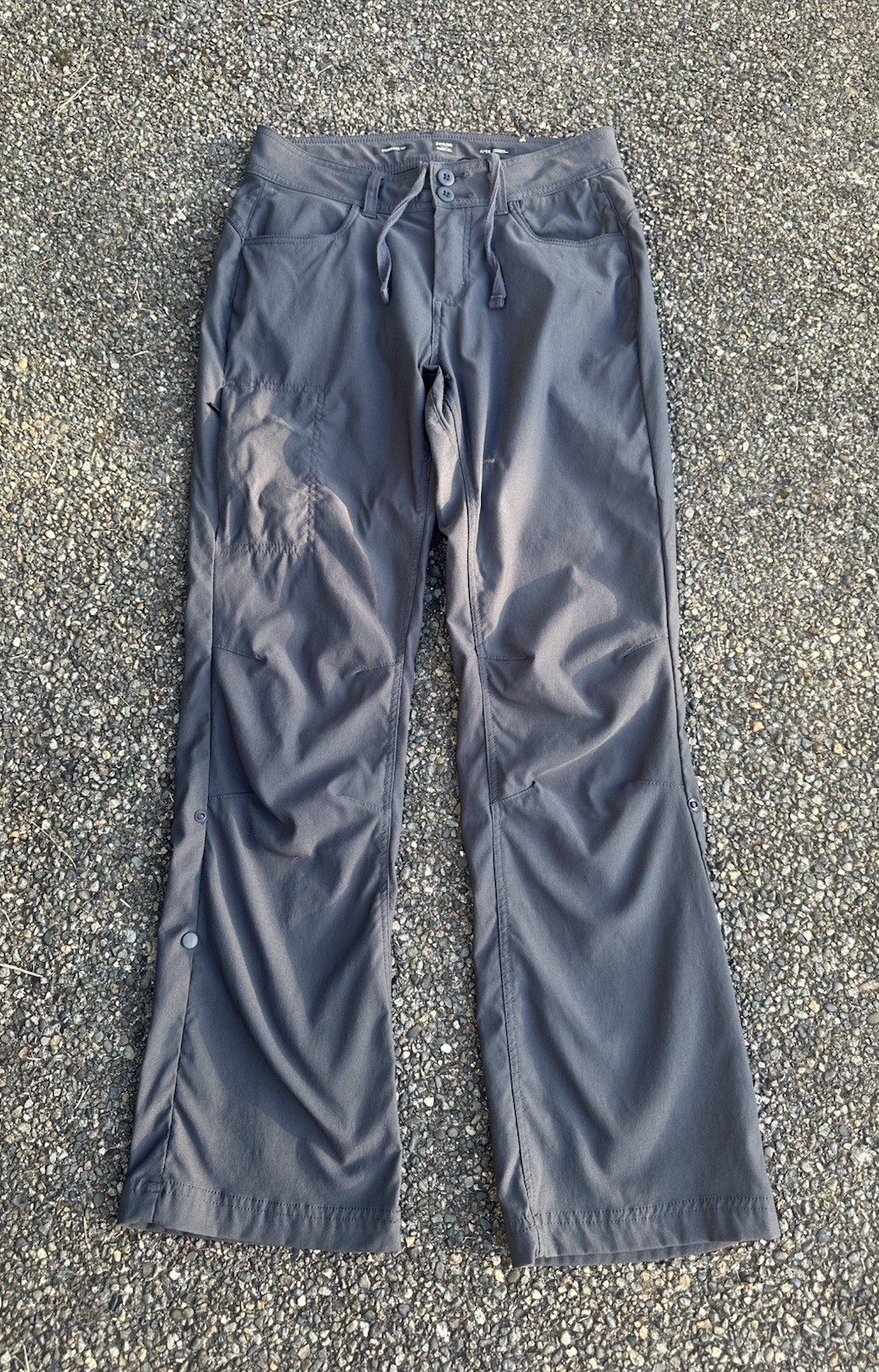 prAna Womens 4 Short Gray Hiking Pants Standard Fit Stretch Outdoor Travel