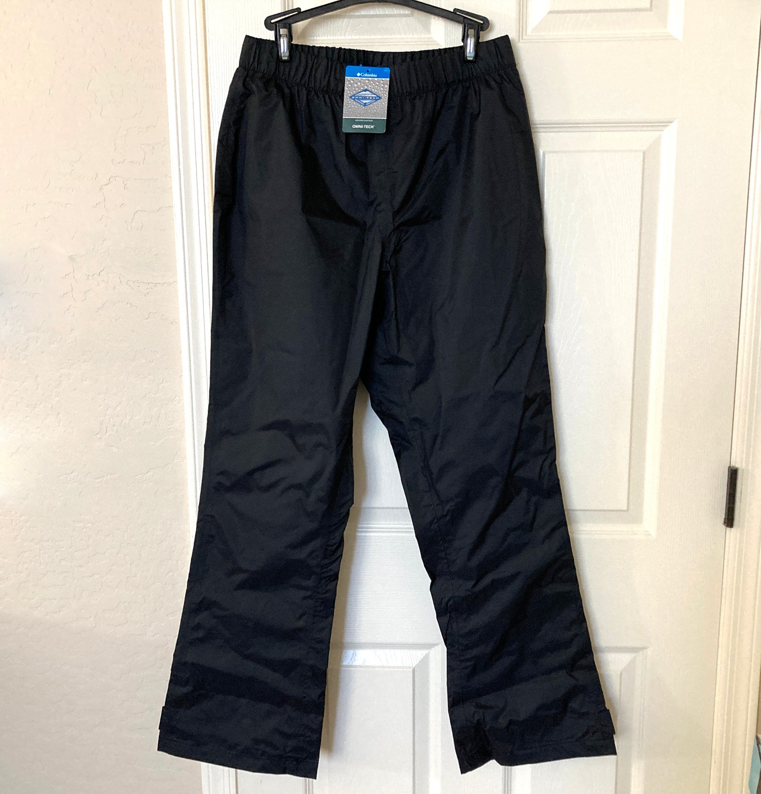 NWT Columbia Waterbrook Ridge II Rain Pants Womens M Pull On Omni Tech Black New