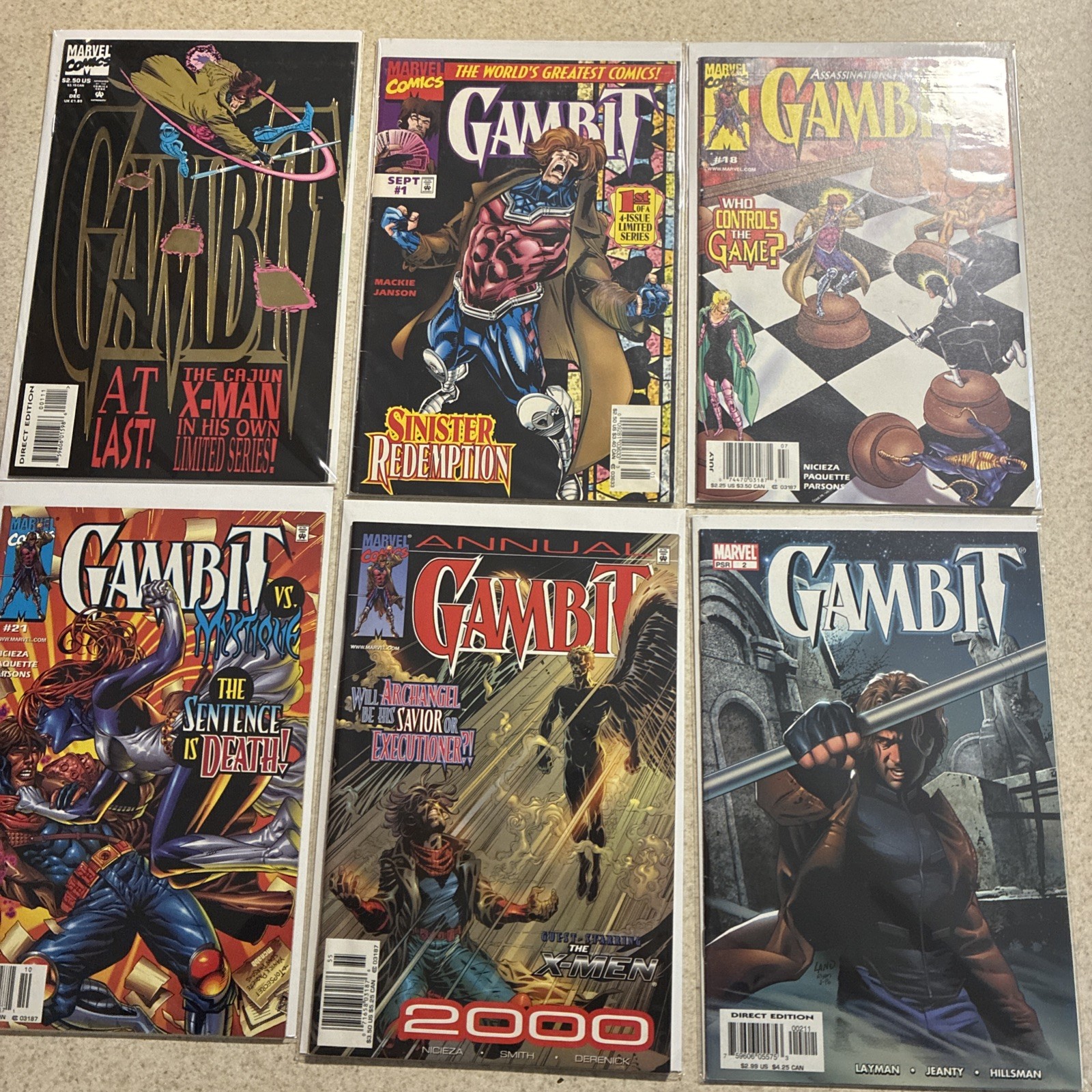 Gambit #1 ,18,21, ANNUAL, #2 VF/NM 1993 -2004 1st Solo