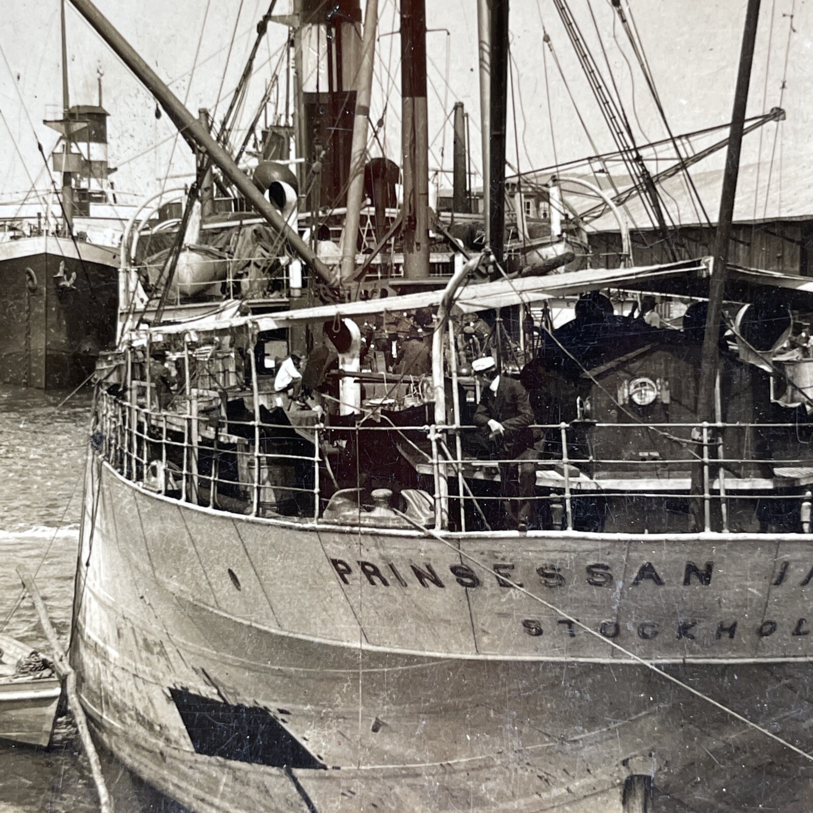 Loading Bananas Stereoview Keystone View Co. 1909 Santos Brazil Ship Loading Bananas Stereoview Keystone View Co. 1909 Santos Brazil Ship
