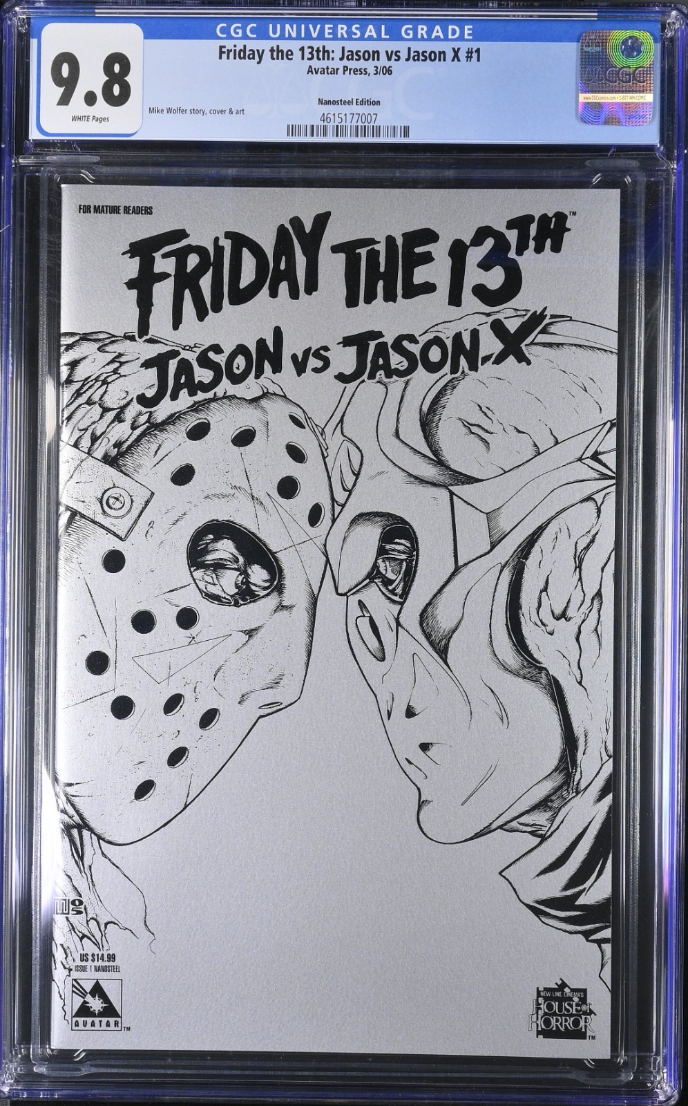 CGC 9.8 Friday The 13th Jason vs Jason X 1 Nanosteel Edition Avatar 2006 CGC 9.8 Friday The 13th Jason vs Jason X 1 Nanosteel Edition Avatar 2006