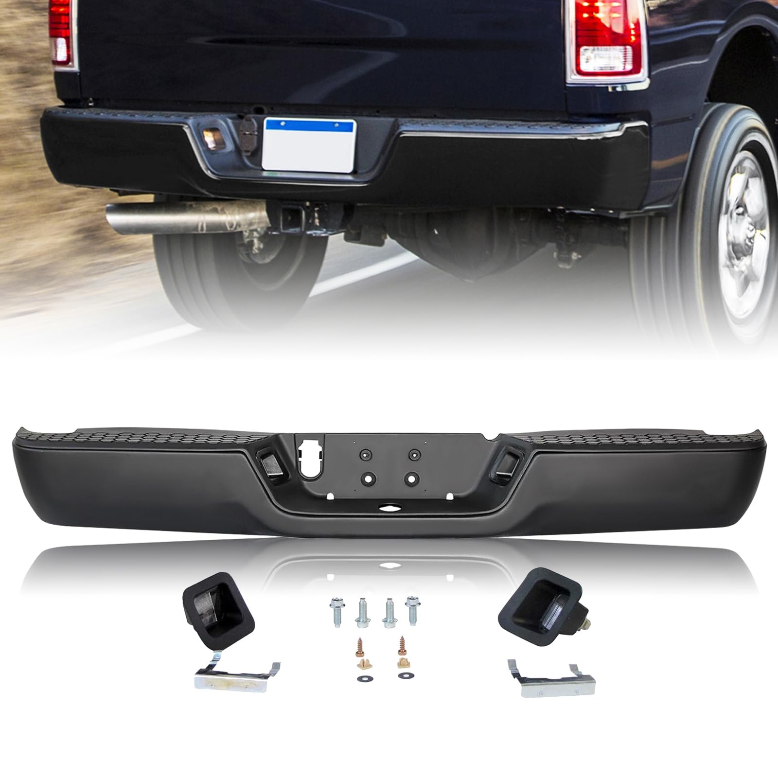 Black Back Bumper for 2009-2018 Ram 1500 2500 3500