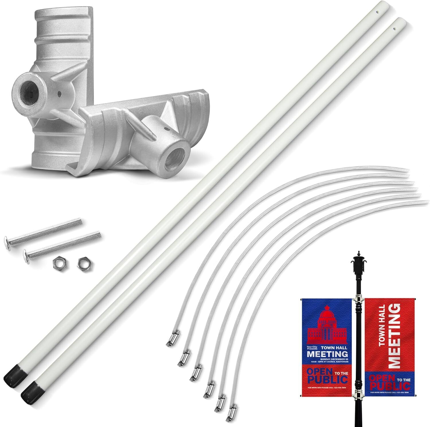 Anley Street Light Pole Banner Mounting Bracket Kit for 30 Anley Street Light Pole Banner Mounting Bracket Kit for 30