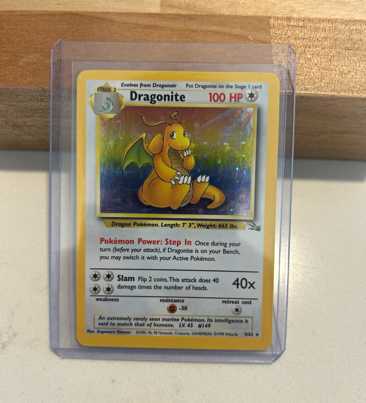 Pokemon TCG Dragonite Fossil Holo Rare 4/62 1999 English Unlimited Pokemon TCG Dragonite Fossil Holo Rare 4/62 1999 English Unlimited