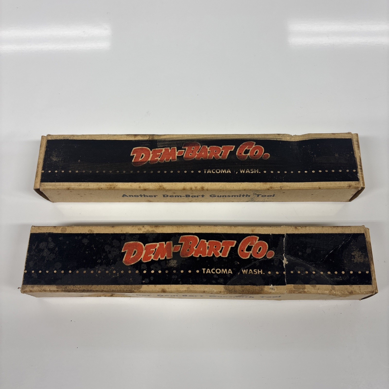 2 Vintage Dem-Bart Gunstock Checkering Tools USED w/ Original Boxes