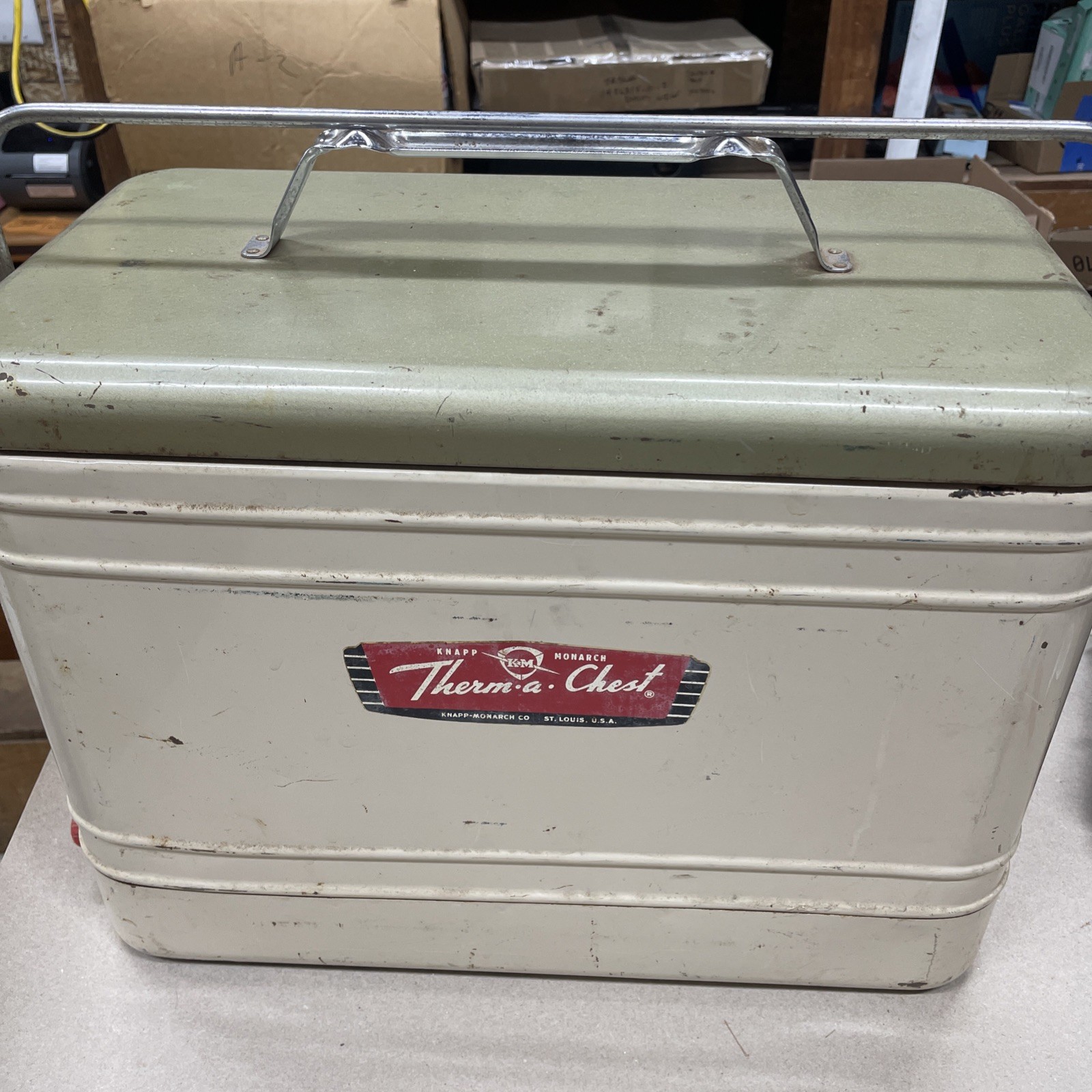 Vintage Knapp Monarch St. Louis Therm-a-Chest Picnic Cooler Original Plug