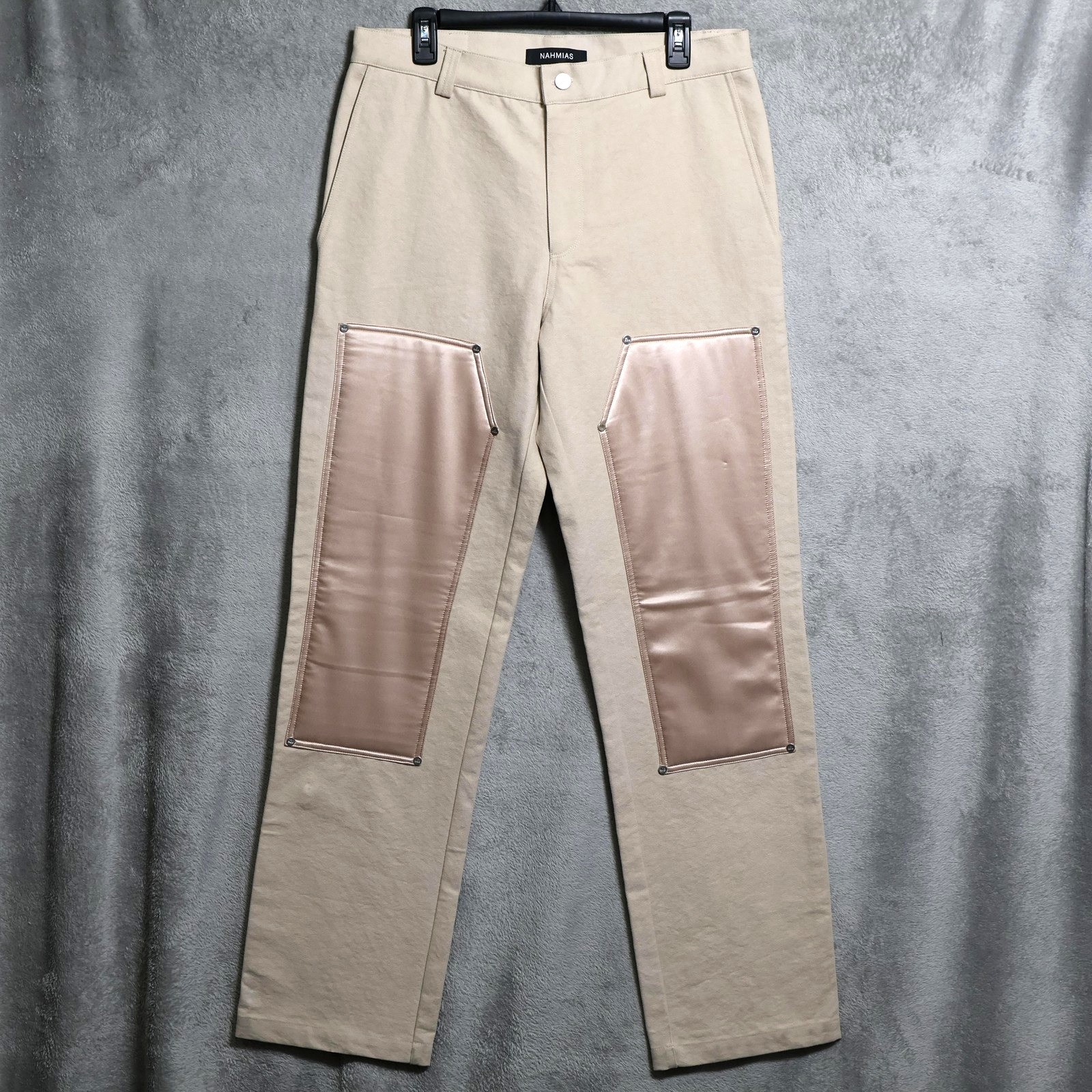 NAHMIAS Pants Mens 34x34 Beige Carpenter Contrast Knee Streetwear Made In USA