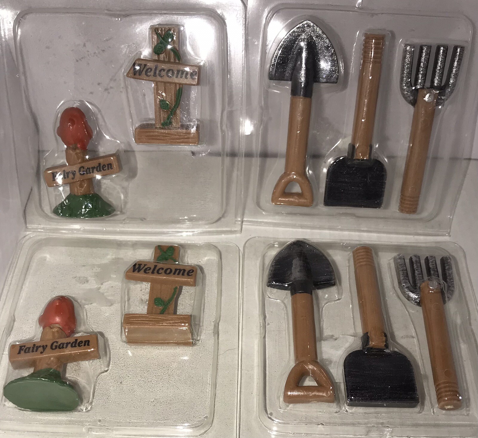 gnome Fairy garden accessories 2-Welcome Sign Fairy Garden  2-Tool Sets