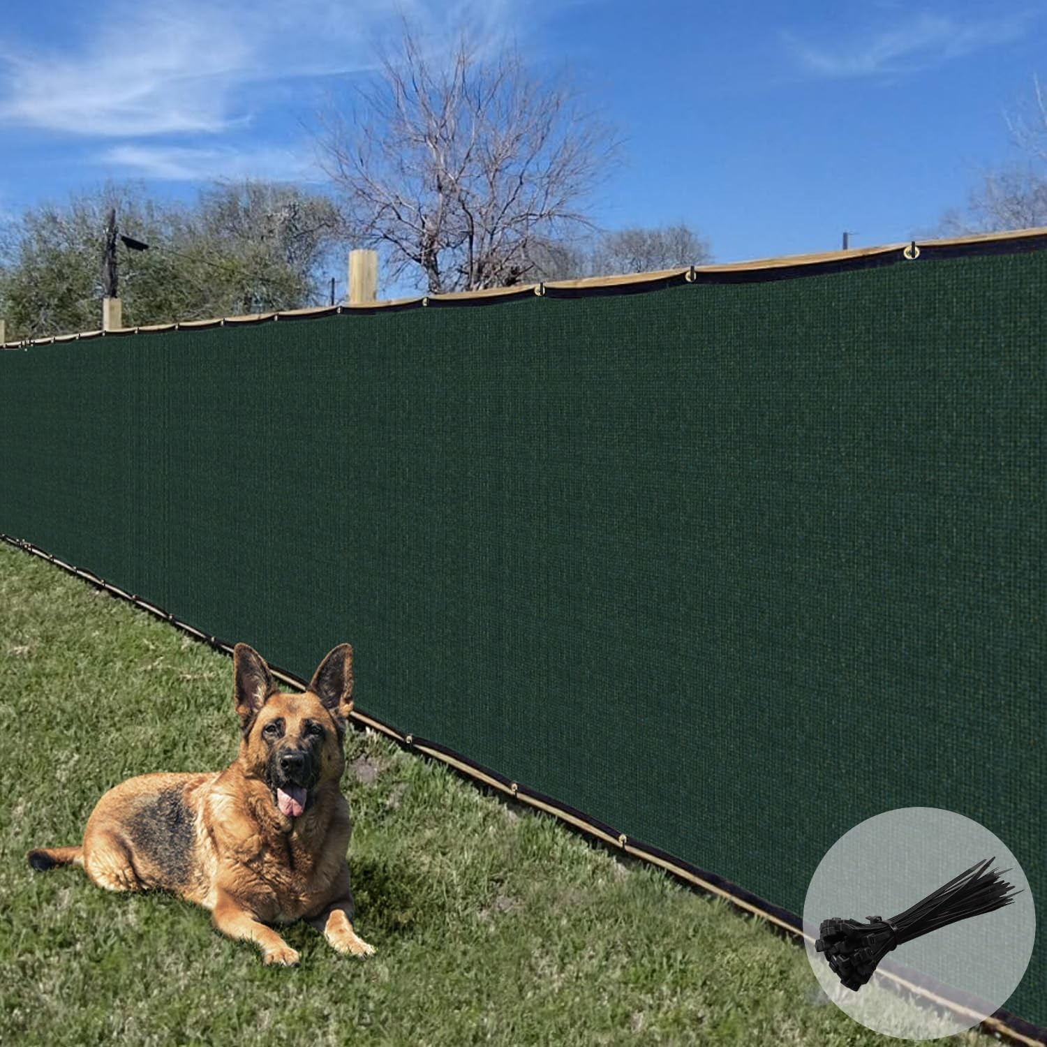 E&K Sunrise 6\' x 50\' Privacy Fence Screen with Grommets, Outdoor Windscreen F... E&K Sunrise 6\' x 50\' Privacy Fence Screen with Grommets, Outdoor Windscreen F...