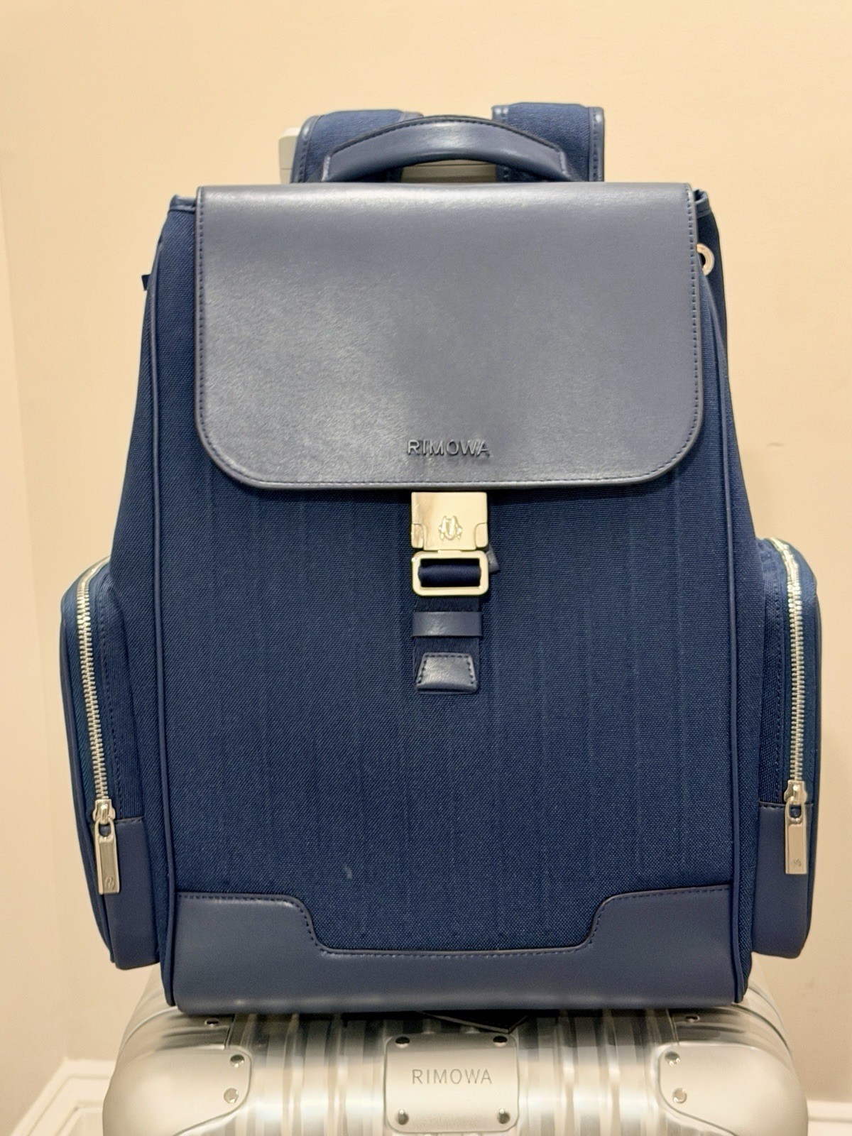 RIMOWA Never Still Large Flap Backpack - Navy - Current Model - NWOT