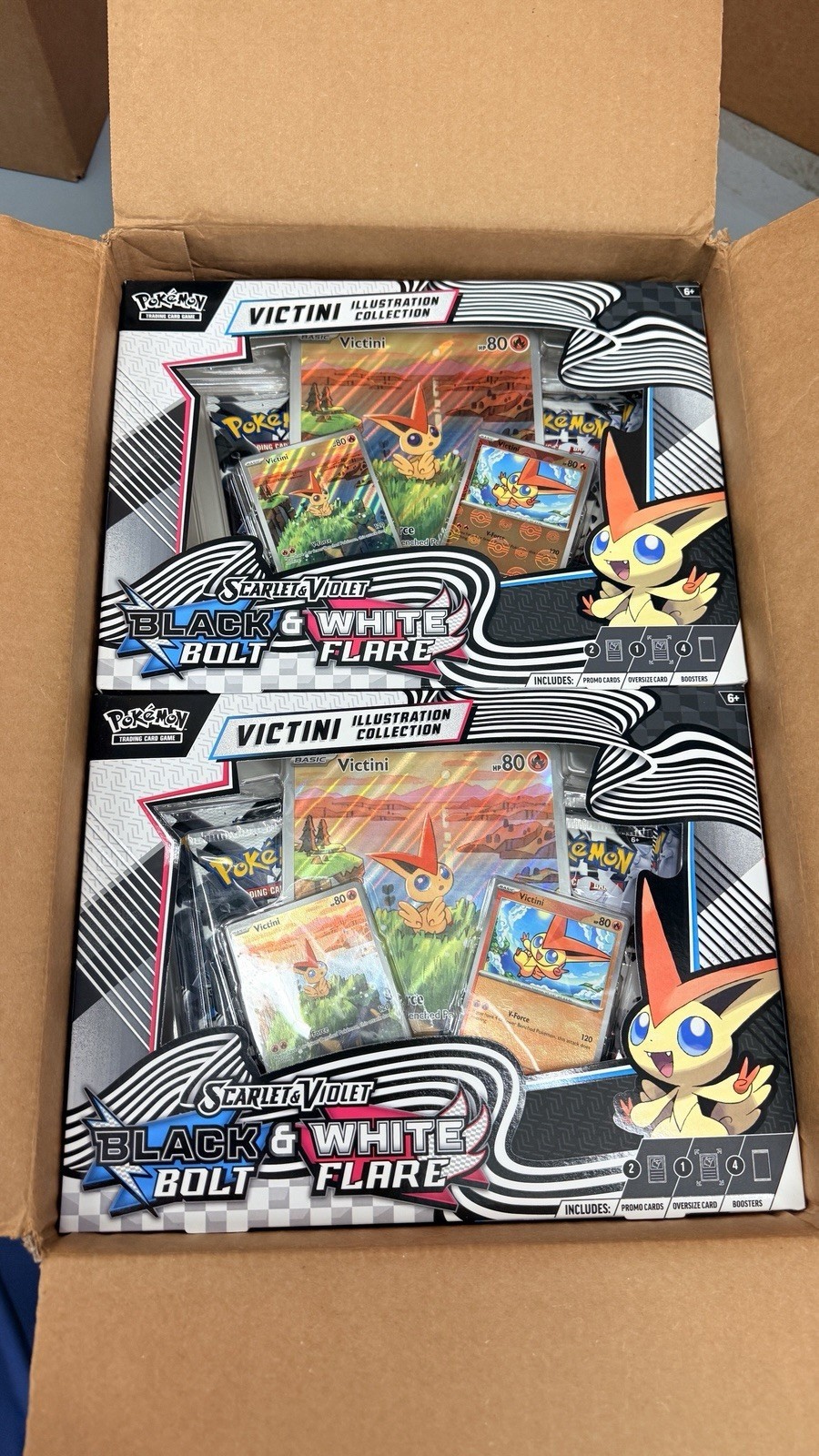 2 x Pokemon TCG Unova Victini Illustration Collection Black Bolt White Flare 2 x Pokemon TCG Unova Victini Illustration Collection Black Bolt White Flare