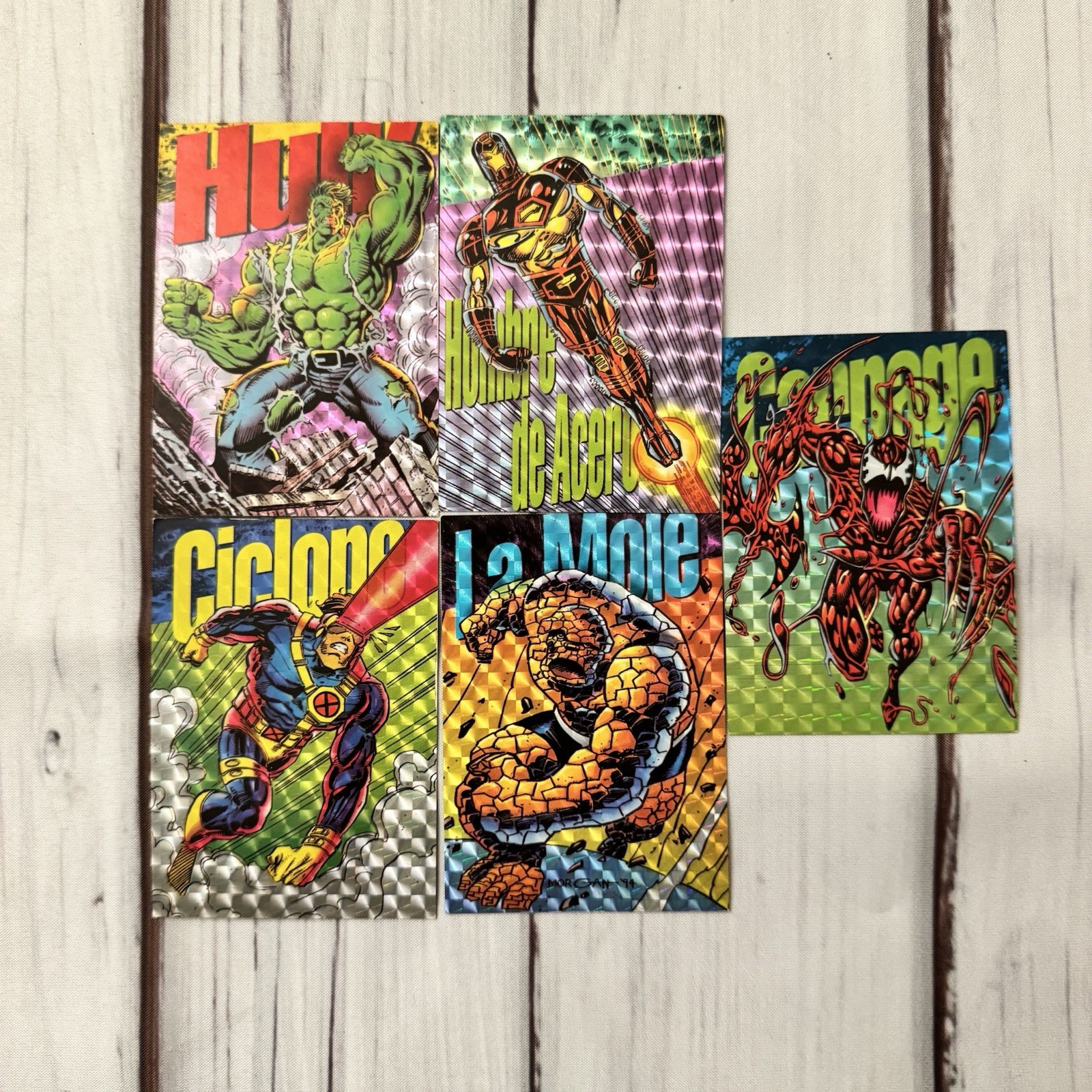 1994 Flair Marvel Pepsi Prism Chase x5 Cards Spanish Mexico Retro Pepsi 1st Ed