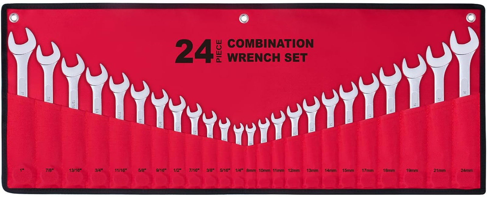 24-Piece All-Purpose Master Combination Wrench Set with Roll-Up Pouch | SAE 1/4” 24-Piece All-Purpose Master Combination Wrench Set with Roll-Up Pouch | SAE 1/4”