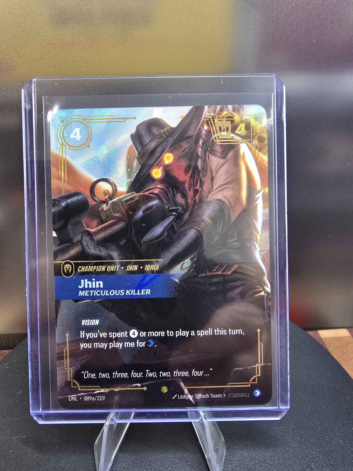 Jhin Meticulous Killer Alternate Art - Riftbound Unleashed 089a /219 NM English Jhin Meticulous Killer Alternate Art - Riftbound Unleashed 089a /219 NM English