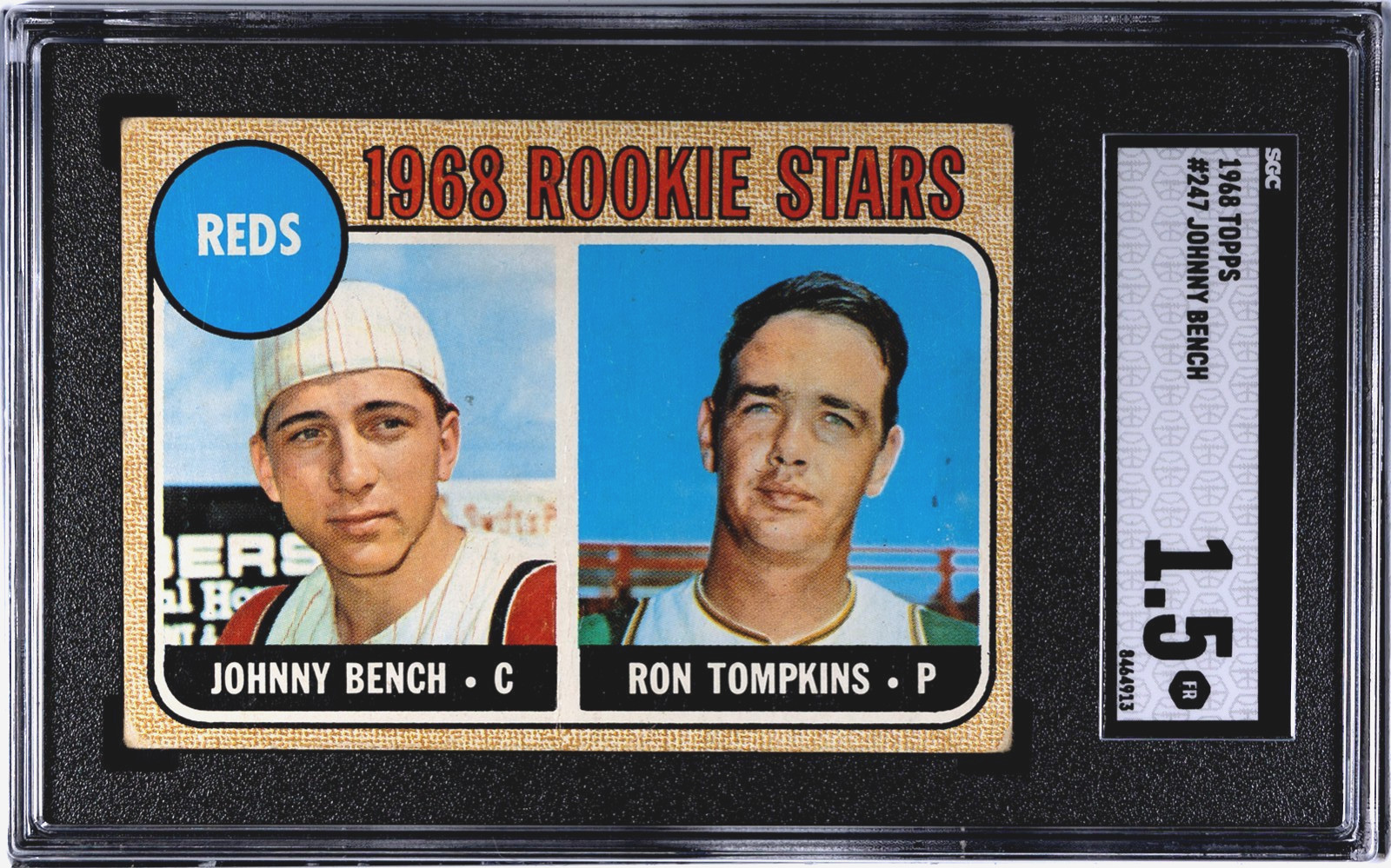 Johnny Bench 1968 Topps SGC 1.5 Baseball Rookie Card RC Cincinnati Reds MLB #247