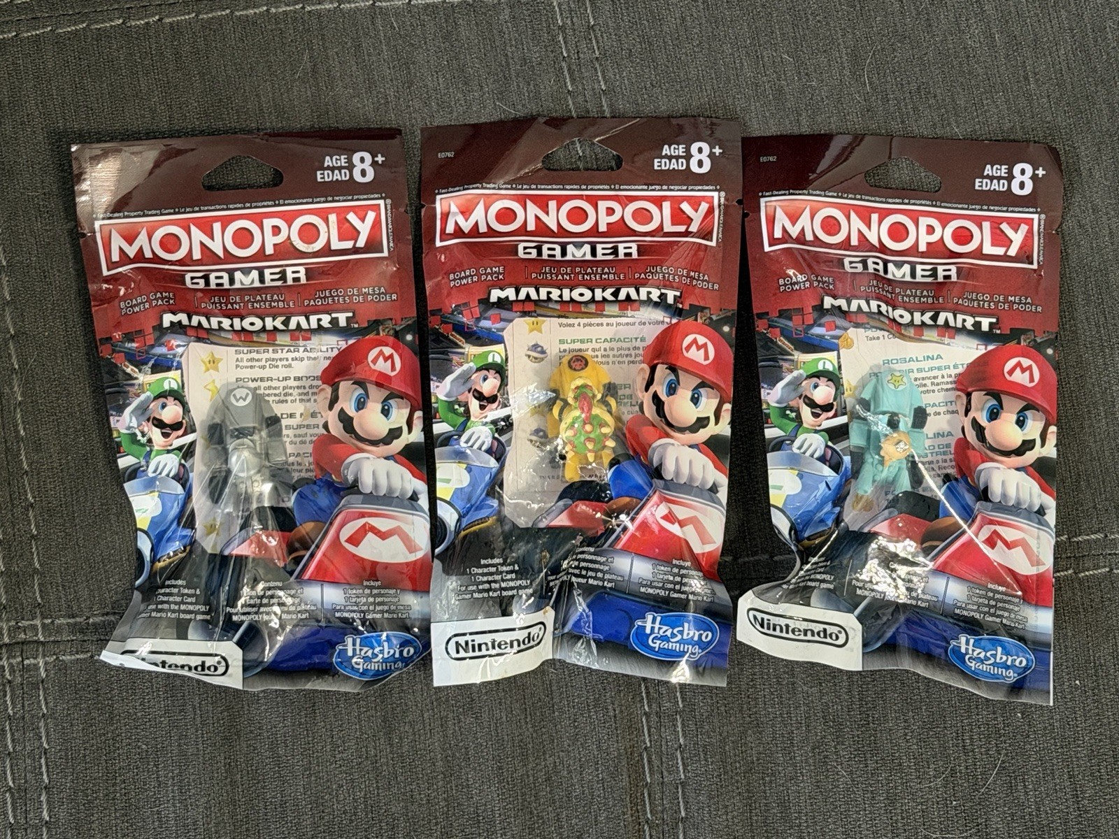 Monopoly Gamer Mario Kart Power Pack Lot Metal Mario Bowser Rosalina Sealed