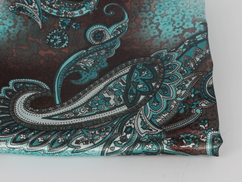 1 Yard Retro Paisley Pattern Fabric Silky Soft Satin Charmeuse Material Linings