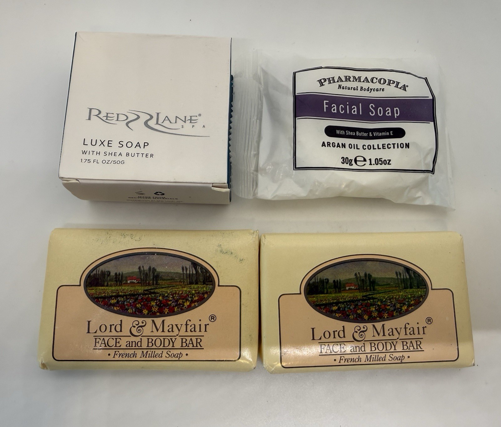 2 Vintage Lord & Mayfair Face Body Bar French 1987, Red Lane, Pharmacopia Soap