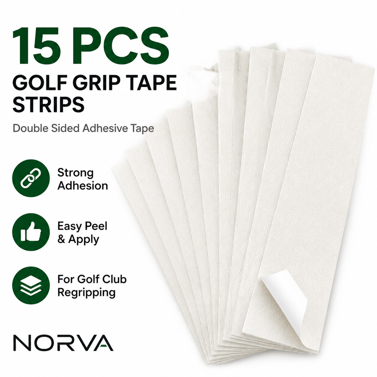 15pcs Double Sided Golf Grip Tape Strips 2