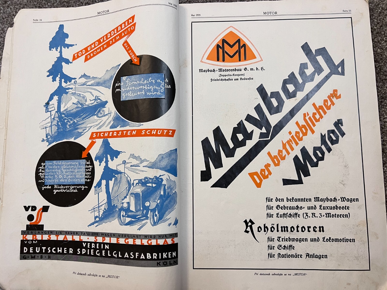 Rare 1925 MOTOR (German) May A3 Magazine – Racing, Engineering, & Innovation Rare 1925 MOTOR (German) May A3 Magazine – Racing, Engineering, & Innovation
