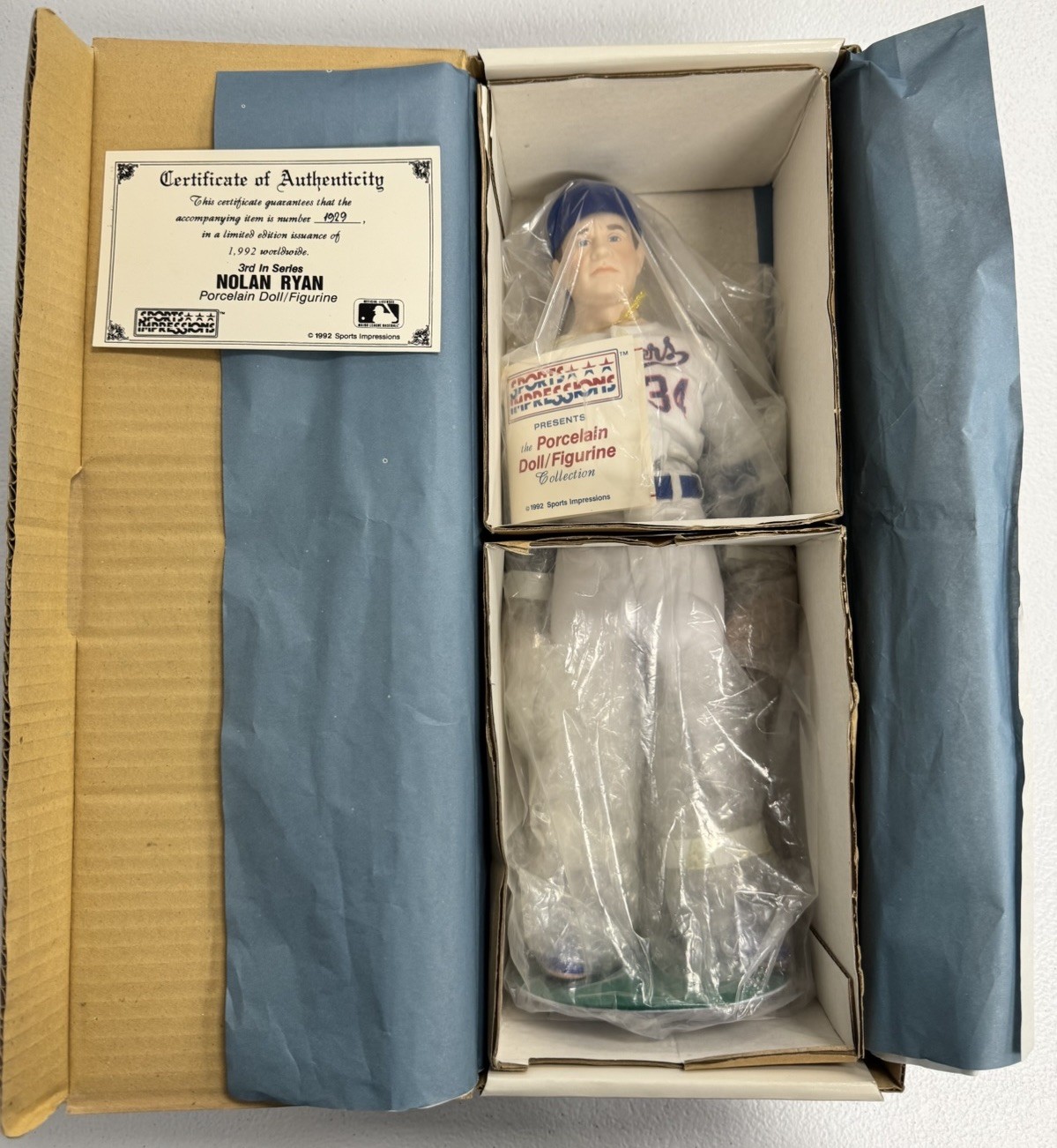 1992 Sports Impressions MLB Nolan Ryan Porcelian Doll Figure TEXAS RANGERS NEW 1992 Sports Impressions MLB Nolan Ryan Porcelian Doll Figure TEXAS RANGERS NEW