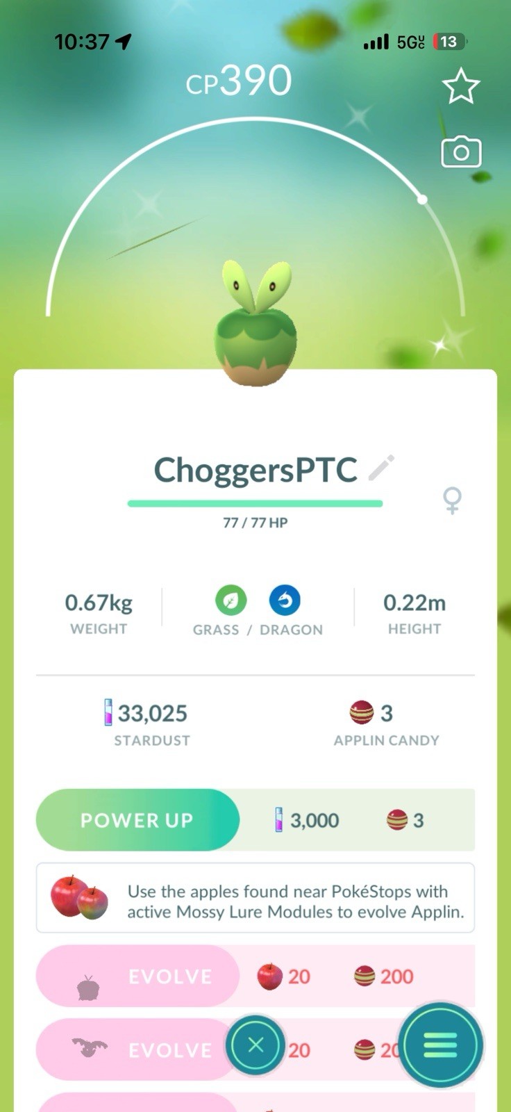 Pokemon Go PTC - 10x Shiny Applin BUNDLE FOR FULL EVO SET *2026 New Release*