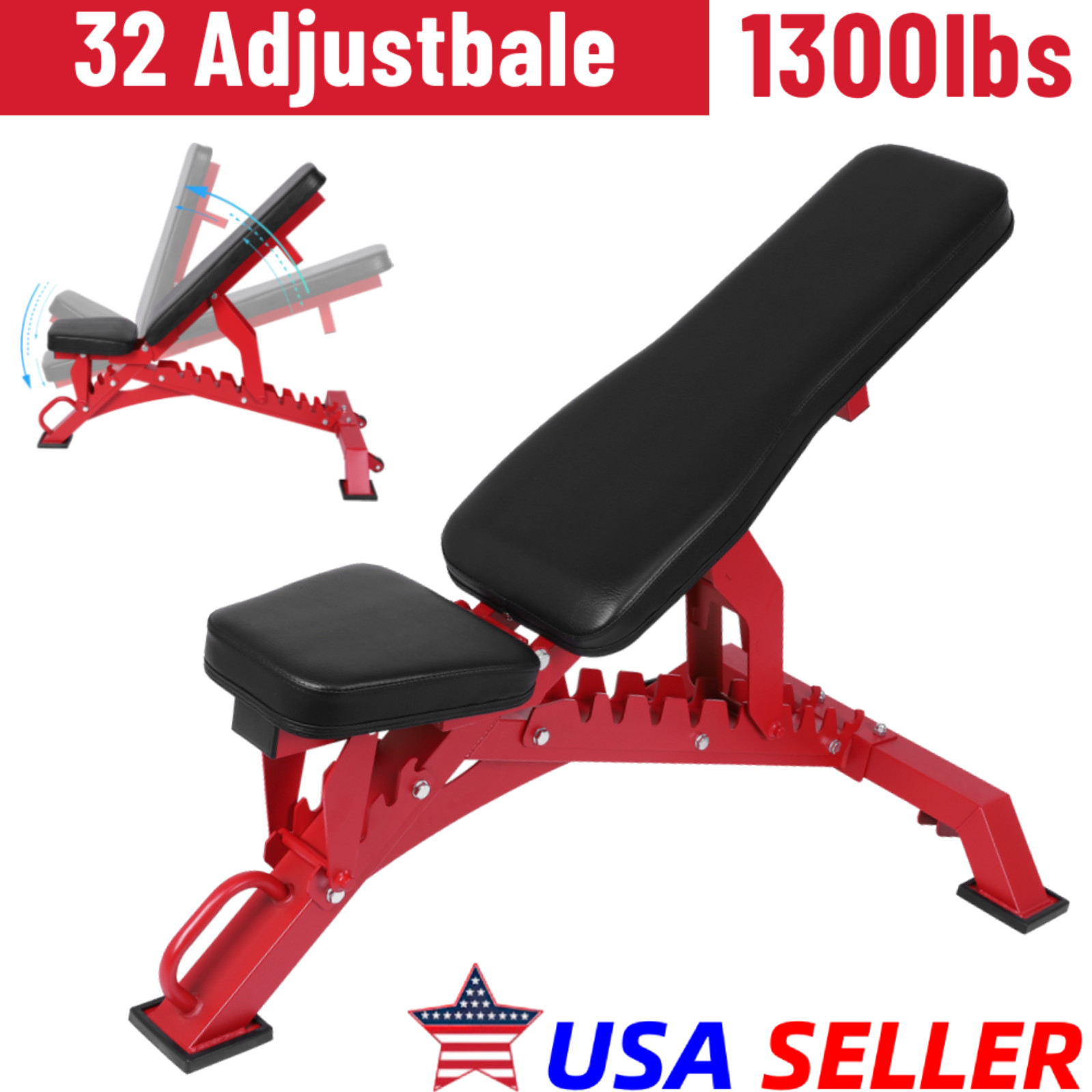 1300 LBS Adjustable Utility Bench Weight Bench Home Gym Fitness Workout Exercise