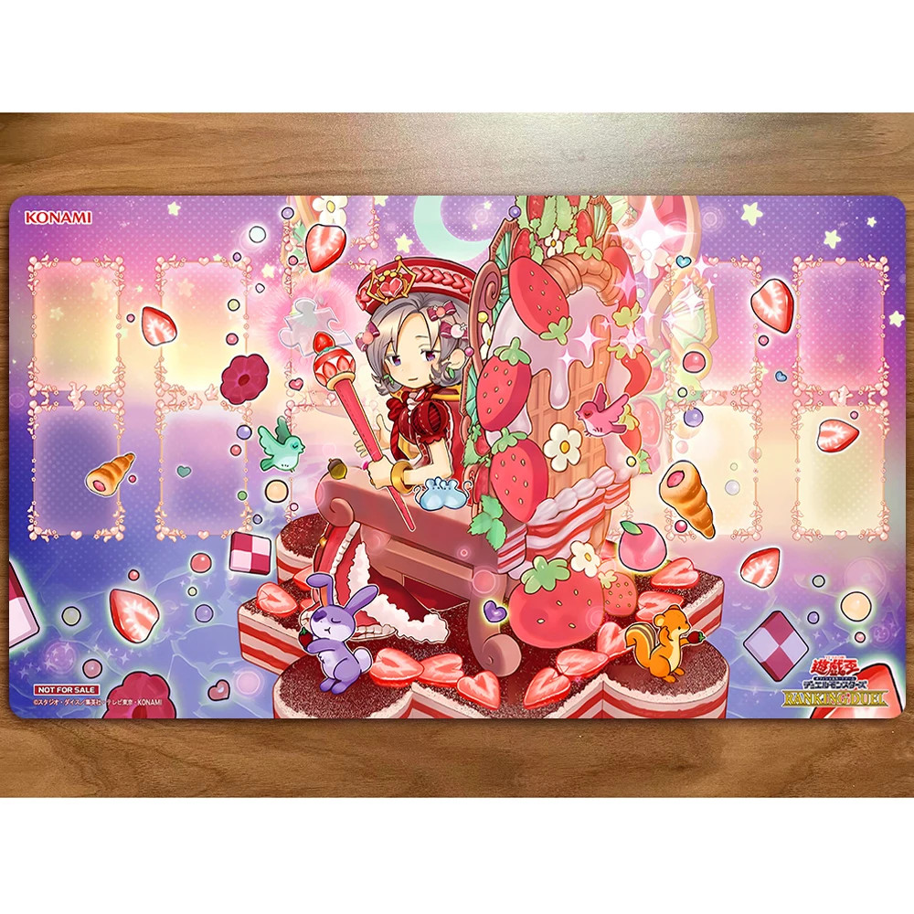 for Yu-Gi-Oh Madolche Queen Tiara Fraise Playmat Card Game Pad YGO Mat KMC TCG