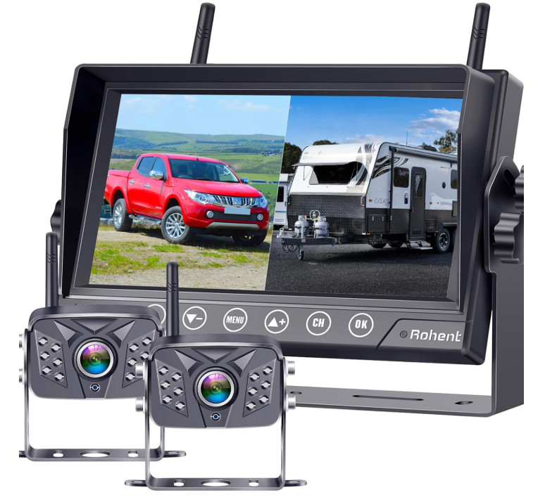 Sistema de Cámara RV Inalámbrica HD1080P con 2 Cámaras y Monitor DVR 7\'\'