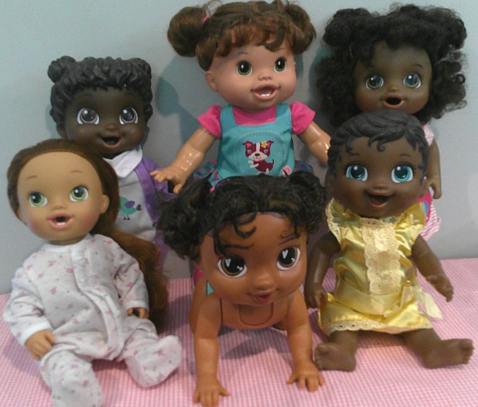 Super Cute African American Baby Alive All Vinyl Baby Doll Lot by Hasbro