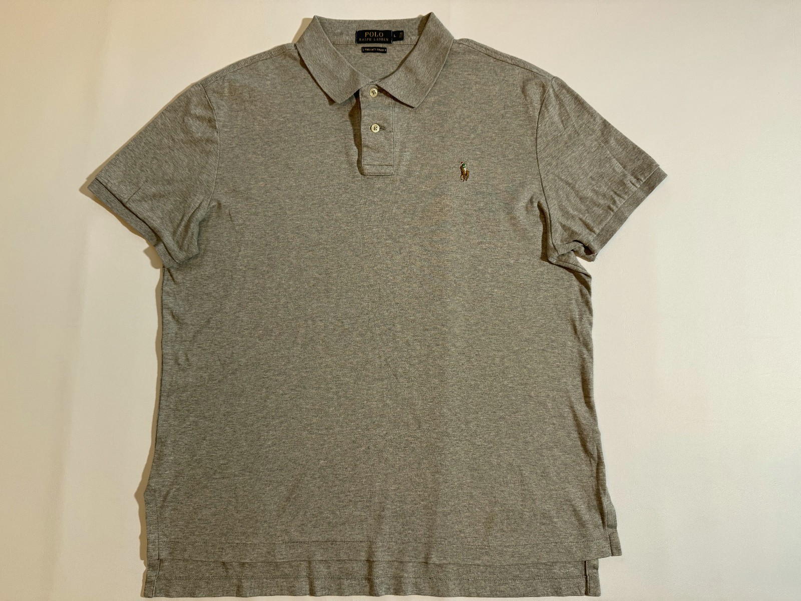 VTG Polo Ralph Lauren Men\'s Large Gray Polo Shirt Pima Soft Touch Cotton VTG Polo Ralph Lauren Men\'s Large Gray Polo Shirt Pima Soft Touch Cotton