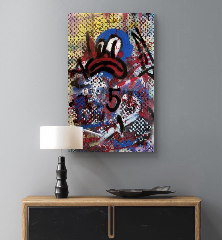 Olaolu Slawn Style Famous 36x24 Art Acrylic Abstract Painting Graffiti Street