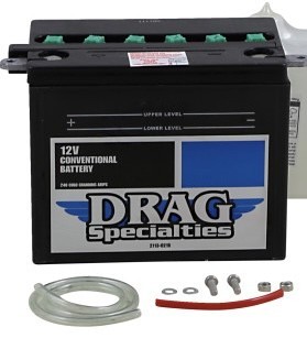 Drag Specialties Conventional Battery Kit for 65-84 Harley Electra Glide YHD-12
