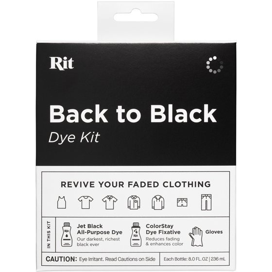 Rit Back to Black Dye Kit Restore Faded Clothes to Jet Black Non Toxic Dye Rit Back to Black Dye Kit Restore Faded Clothes to Jet Black Non Toxic Dye