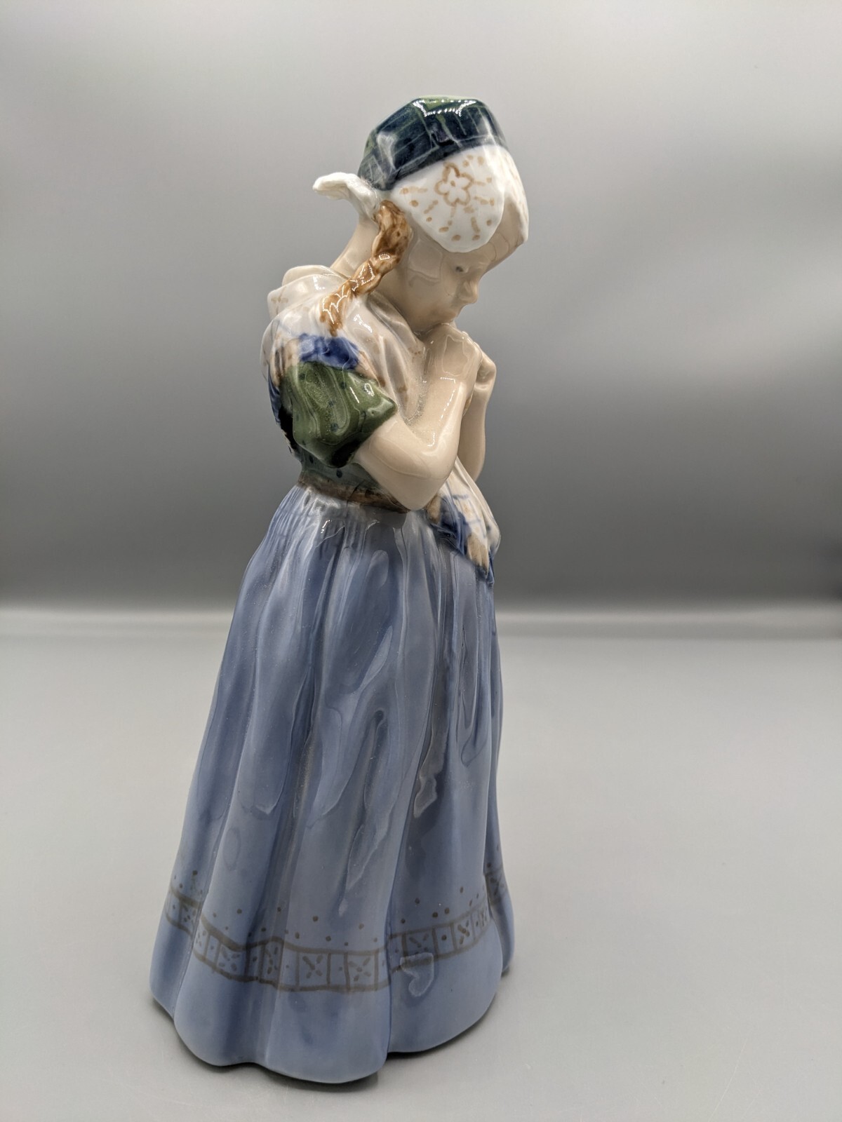 Large 1969s Vintage Denmark Royal Copenhagen Girl Porcelain Figurine 8\ Large 1969s Vintage Denmark Royal Copenhagen Girl Porcelain Figurine 8\