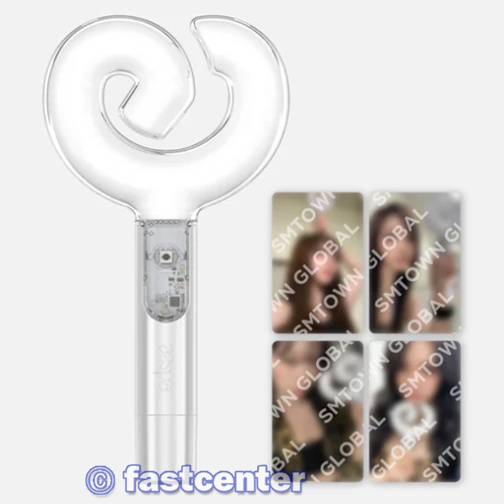 [🚀Ship From US🚀] aespa OFFICIAL LIGHTSTICK VER. 2 with OFFICIAL 4 PHOTO CARDS