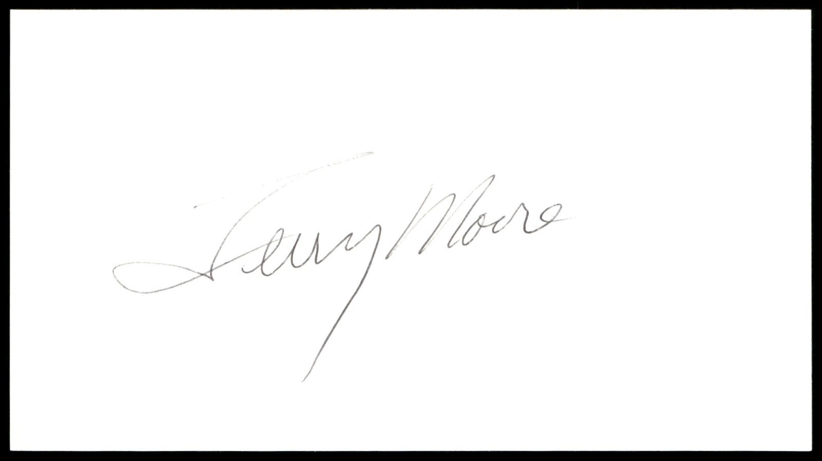 Actress Terry Moore Signed Index Card Auto -Rare Vintage Autograph Actress Terry Moore Signed Index Card Auto -Rare Vintage Autograph