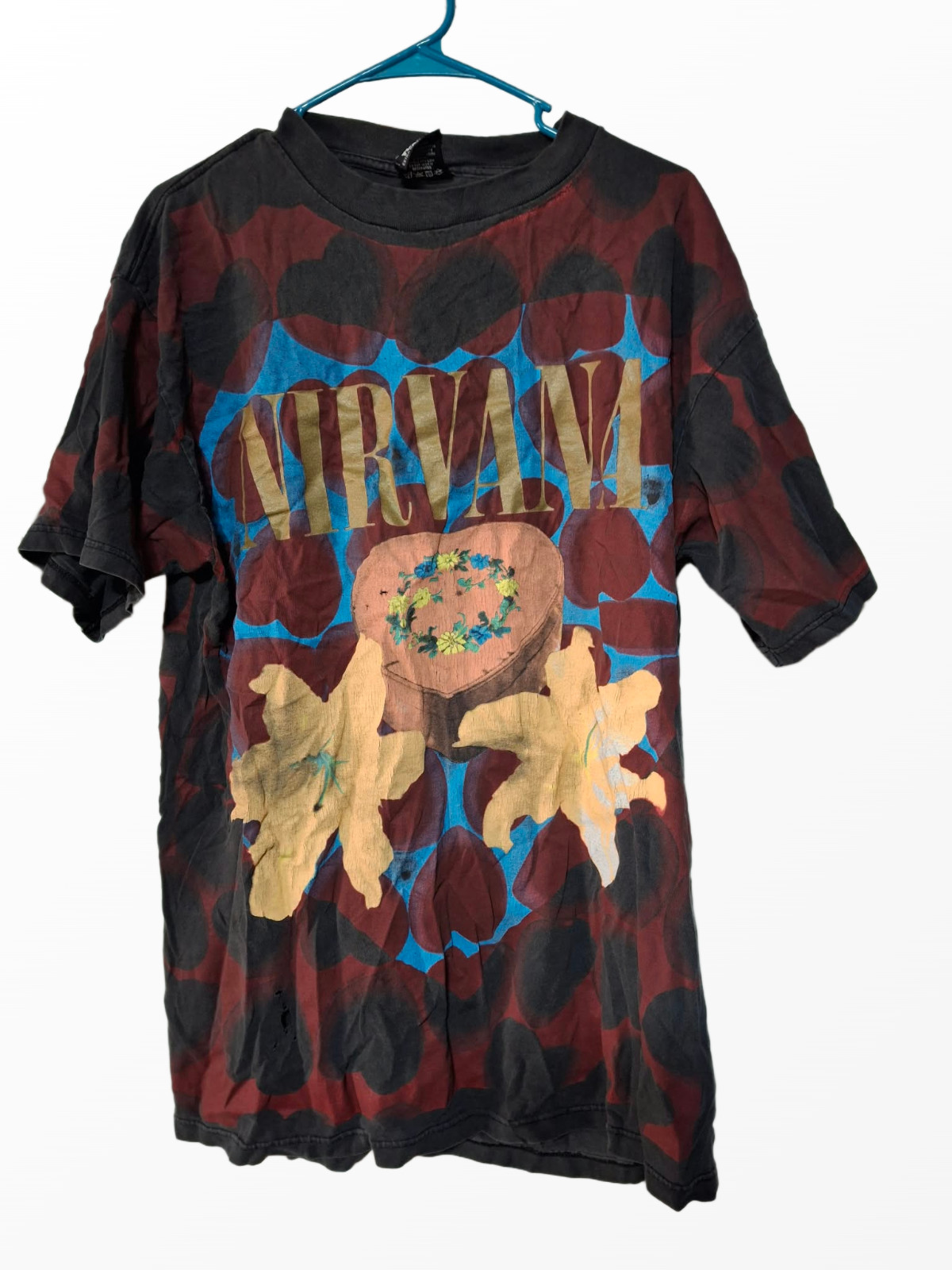 Vintage 1993 Nirvana Heart Shaped Box Shirt AOP XL Giant by Tultex 90s