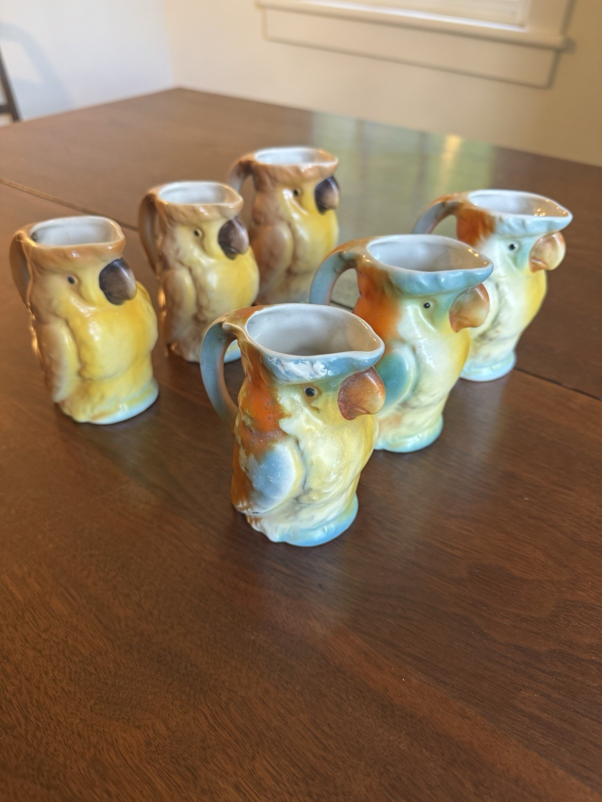 Czech 1930\'s Figural Parrot Bird Creamer Pitchers